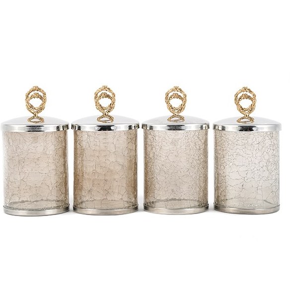 بانکه شیشه ای برنجی ریتون مدل النا پک چهار عددی 3230445