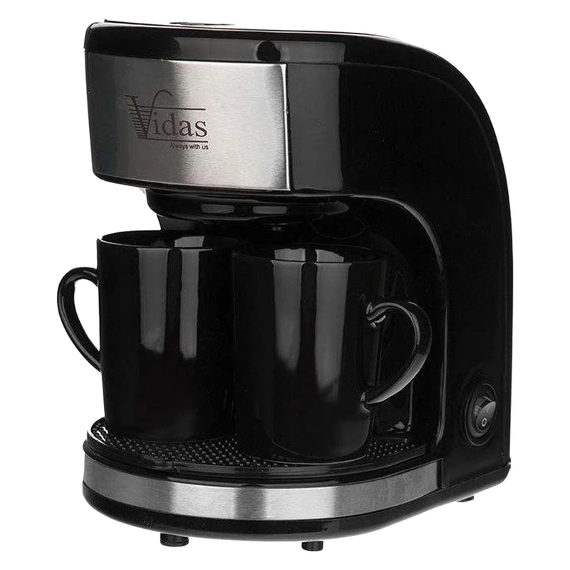 قهوه‌ساز ویداس مدل VIR-2224، ظرفیت دم‌آوری دو فنجان با فیلتر دائمی